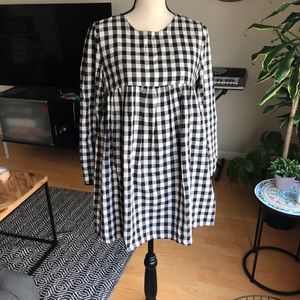 Zara gingham babydoll romper dress
